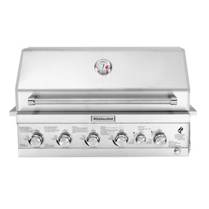 4-Burner Built-in Propane Gas Island Grill Head in Stainless Steel with Searing Main Burner and Rotisserie Burner